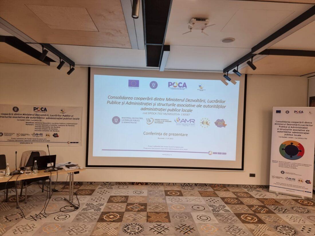 Conferința din cardul proiectului „Consolidarea cooperării dintre Ministerul Dezvoltării, Lucrărilor Publice și Administrației și structurile asociative ale autorităților administrației publice locale”